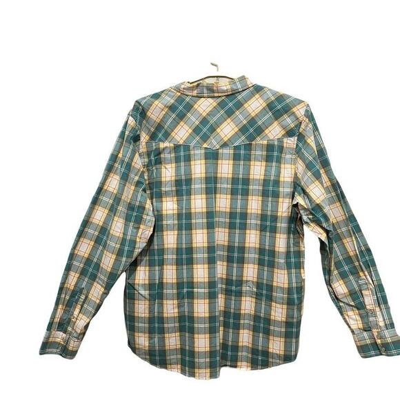 NOS Lifted Research Group LRG Mens Green Yellow Cotton Plaid Pearl Snap NWT 3XL - Picture 2 of 16